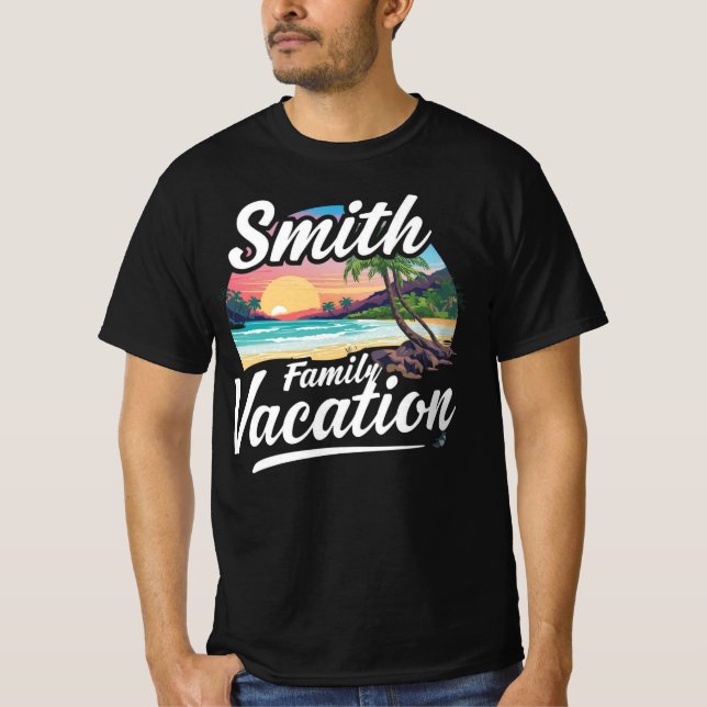 T-shirt Smith Family Vacation Custom Travel Destination (Devant)