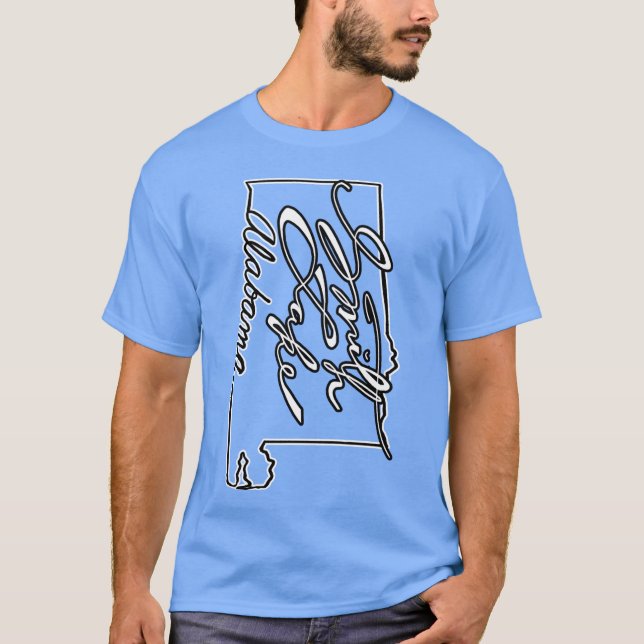 T-shirt Smith Lake Alabama State Outline Oversized (Devant)