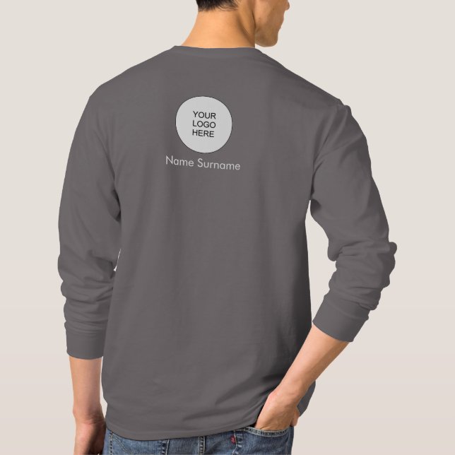 T-shirt Smoke Grey Ajouter Votre Logo Ici Mens Élégant (Dos)