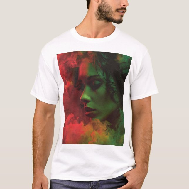 T-shirt Smoke Signal – Dreamlight Profile in Red and Green (Devant)