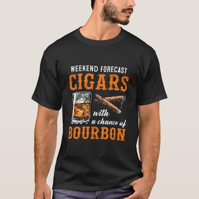 T-shirt Smoker Cigars With Bourbon Drinking Drinker (Devant)