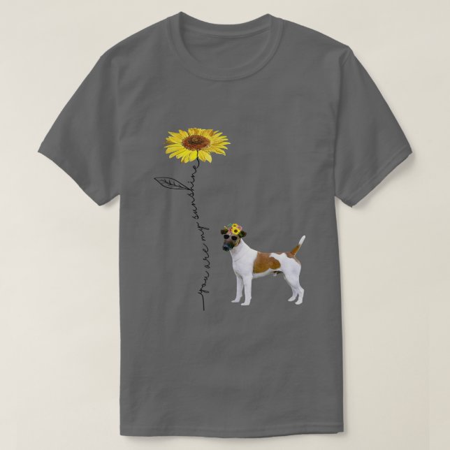T-shirt Smooth Fo Terrier, mes amis, mon soleil (Design devant)
