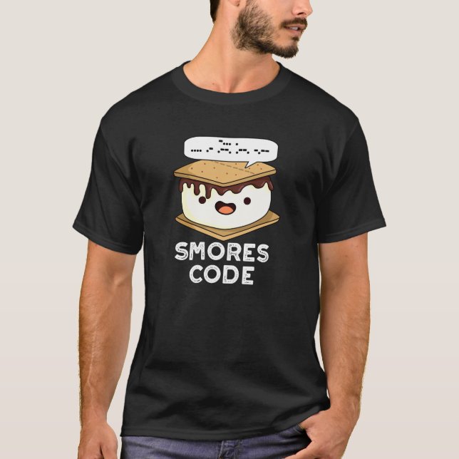 T-shirt Smores Code Funny Food Pun Dark BG (Devant)