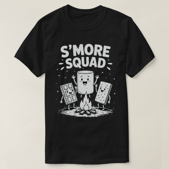 T-shirt S'mores Squad Camping Campfire Cute Marshmallow (Design devant)