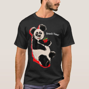 T-shirt Snack TIme Panda Manger Strawberry School Fun 