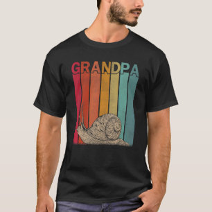 T-shirt Snail Retro Style Vintage Grand-pa Graphic Père