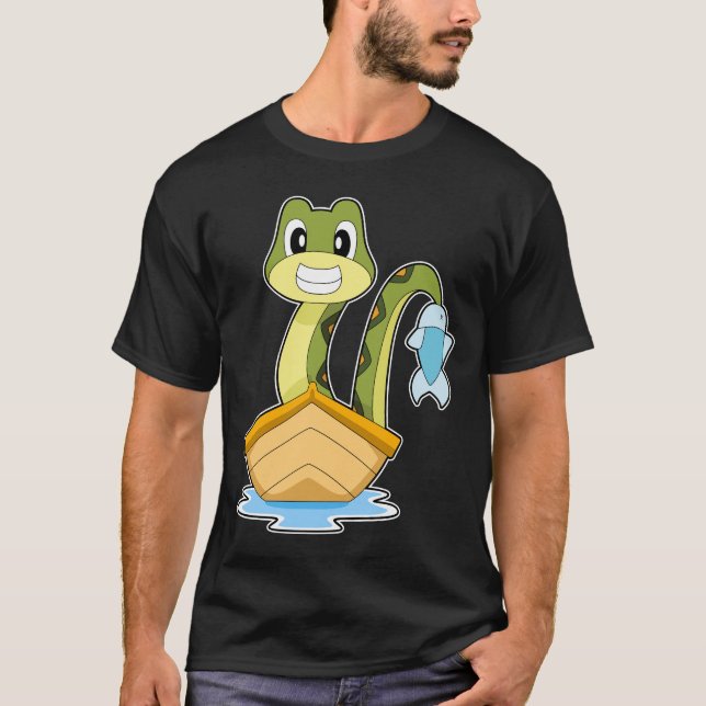 T-shirt Snake Angler Fish Fishing (Devant)