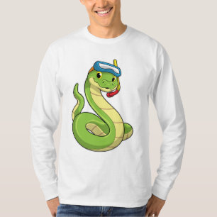 T-shirt Snake as Diver wirth Snorkel