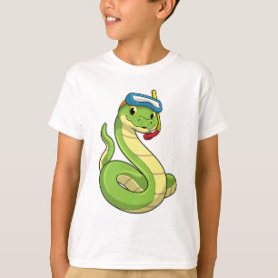 T-shirt Snake as Diver wirth Snorkel
