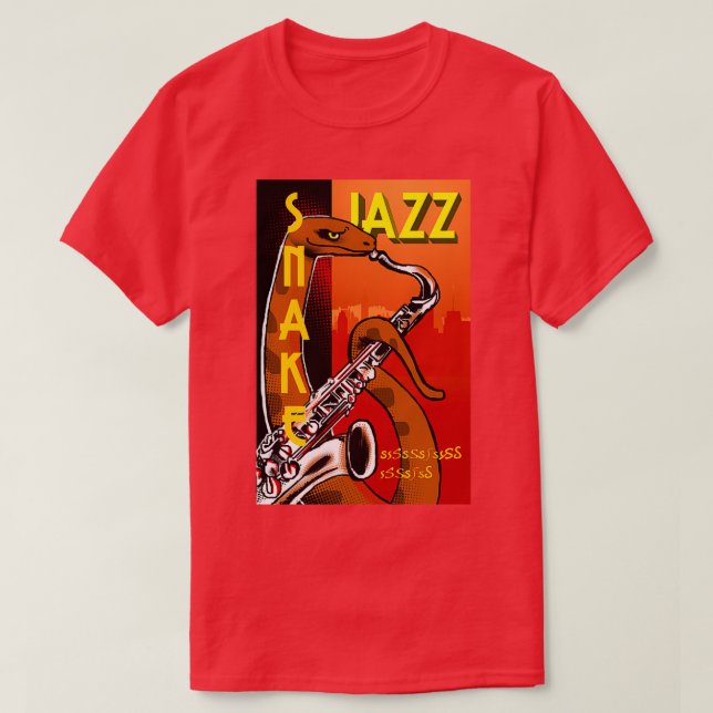 T-shirt Snake Jazz Vintage (Design devant)