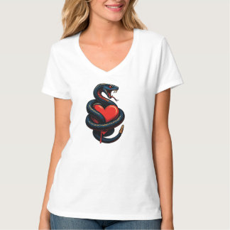 T-shirt Snake Wrapped Around Bleeding Heart 