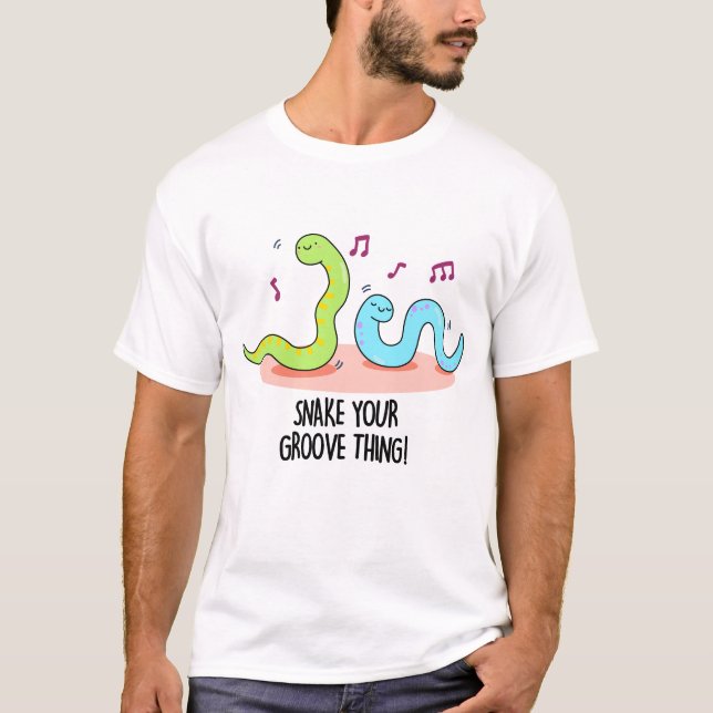 T-shirt Snake Your Groove Thé Amusant Disco Pun (Devant)