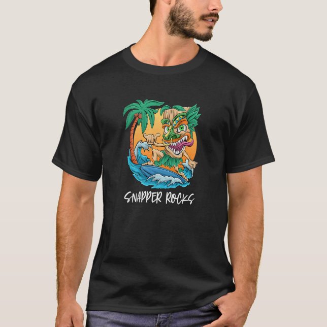 T-shirt Snapper Rocks Australie Palm Tree Surfing Beach Va (Devant)