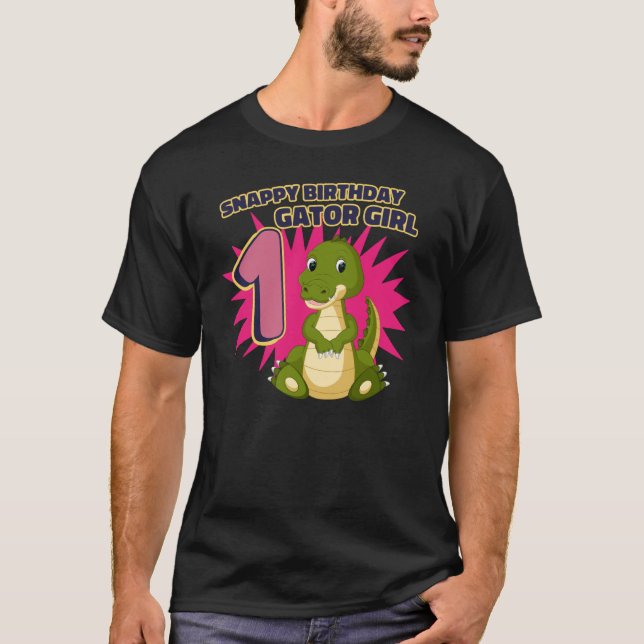 T-shirt Snappy 1er anniversaire Gator Girl (Devant)