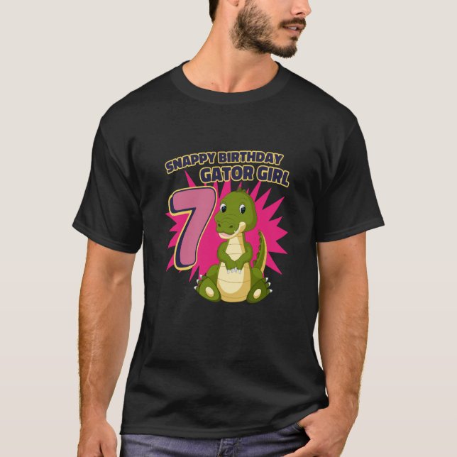T-shirt Snappy 6e anniversaire Backprint Gator Girl 1 (Devant)