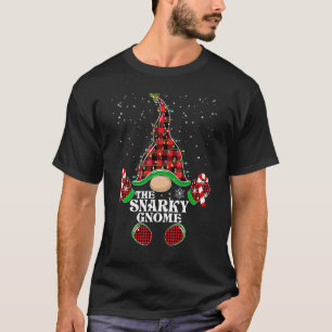 T-shirt Snarky Gnome Buffalo Plaid Matching Family Christa