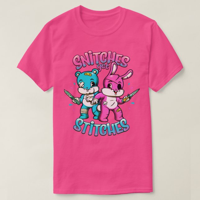 T-shirt Snitch obtenez Stitches Cartoon mignon (Design devant)