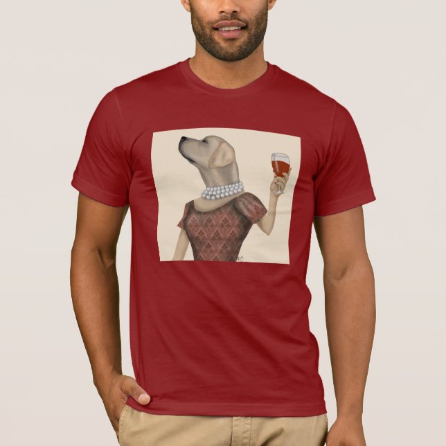 T-shirt Snob de vin du Labrador jaune (Devant)