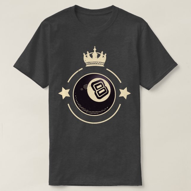 T-shirt Snooker rétro 8 Ball King (Design devant)