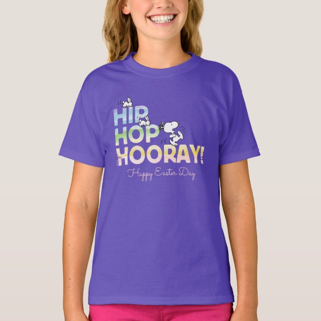 T-shirt Snoopy Hip hop Hooray Pâques (Devant)