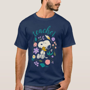 T-shirt Snoopy & Woodstock Flower Hug Teacher