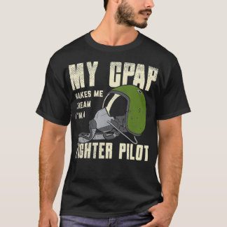 T-shirt Snoring CPAP comme un pilote de chasse masque drôl