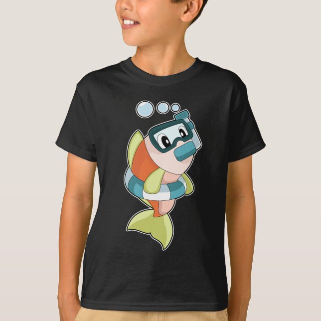 T-shirt Snorkeling de natation de poisson (Devant)