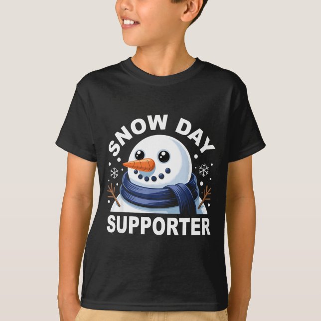 T-shirt Snow Day Suprter Fun Snowman Design For Winter Lov (Devant)