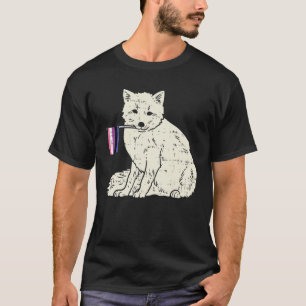T-shirt Snow Fox Genderfluide Drapeau Fierté non binaire