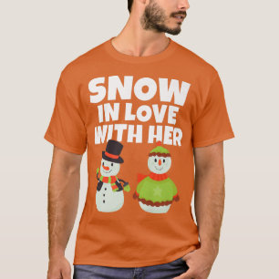 T-shirt Snow in love with Christmas Xmas Love Couples