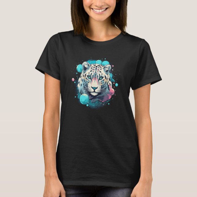 T-shirt Snow Leopard Wild Animal Snow Leopard Men Women Ki (Devant)