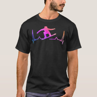 T-shirt Snowboard Heartbeat 80s 90s Retro Winter Snowboard