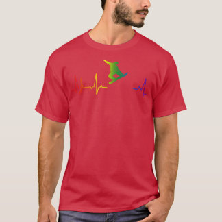 T-shirt Snowboard LGBTQ Heartbeat LGBTQIA pour Snowboarder