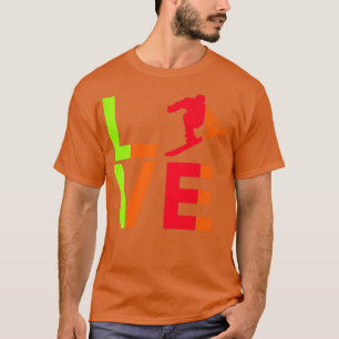 T-shirt Snowboard Snow Valentines Jour Ice Hiver Sport Fun