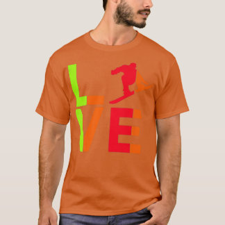 T-shirt Snowboard Snow Valentines Jour Ice Hiver Sport Fun