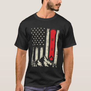 T-shirt Snowboard USA Drapeau Snowboard Wintersports
