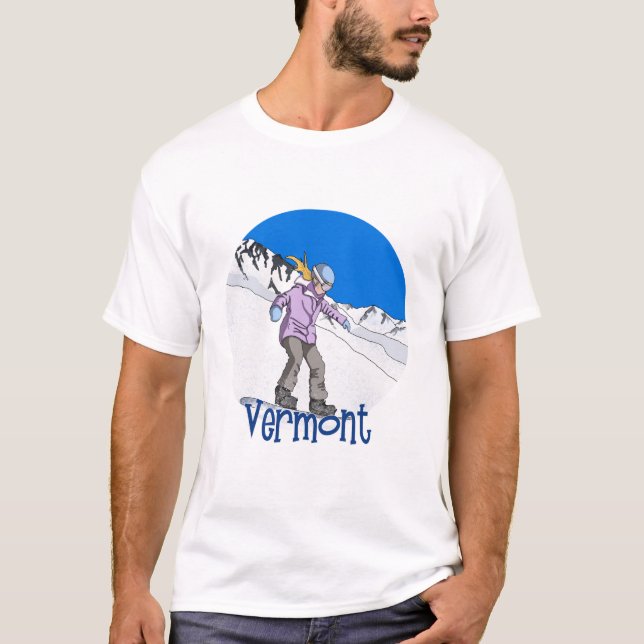 T-shirt Snowboard Vermont (Devant)