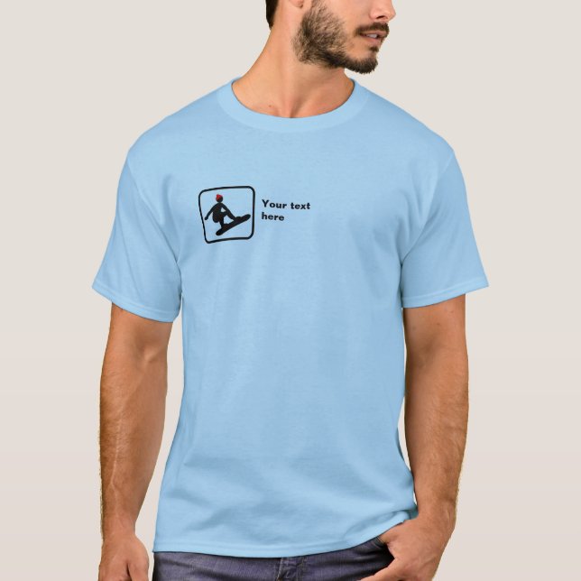 T-shirt Snowboarder — Petit logo — Personnalisable (Devant)