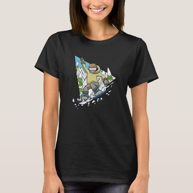 T-shirt Snowboarder Winter Sport Mountain Snowboarding Sno (Devant)
