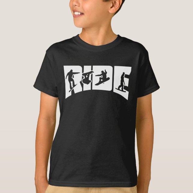 T-shirt Snowboarding de silhouette de surf des neiges de (Devant)