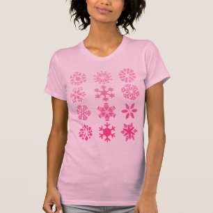 T-shirt Snowflakes rose - Tee à manches courtes pour femm