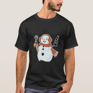 T-shirt Snowman Boire Vin Noël cadeau pour gagner