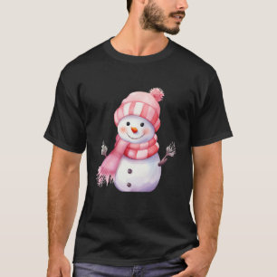 T-shirt Snowman Carrot Nez Pink Strif Hiver Chris