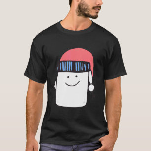 T-shirt Snowman Face laid Noël Santa Hat Snowman Cup