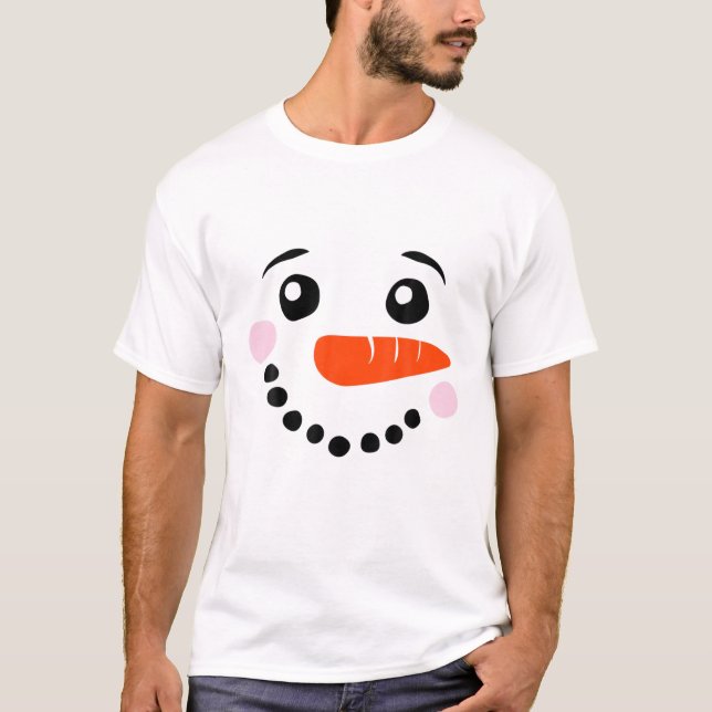 T-shirt Snowman Face Noël Funky Père Noël Noël Noël Noël N (Devant)