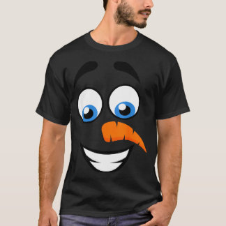 T-shirt Snowman Face Smile Funny Christmas Halloween
