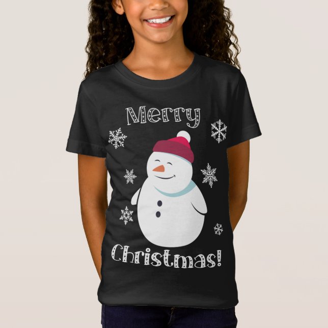 T-Shirt Snowman gelé mignon animal Joyeux Noël (Devant)