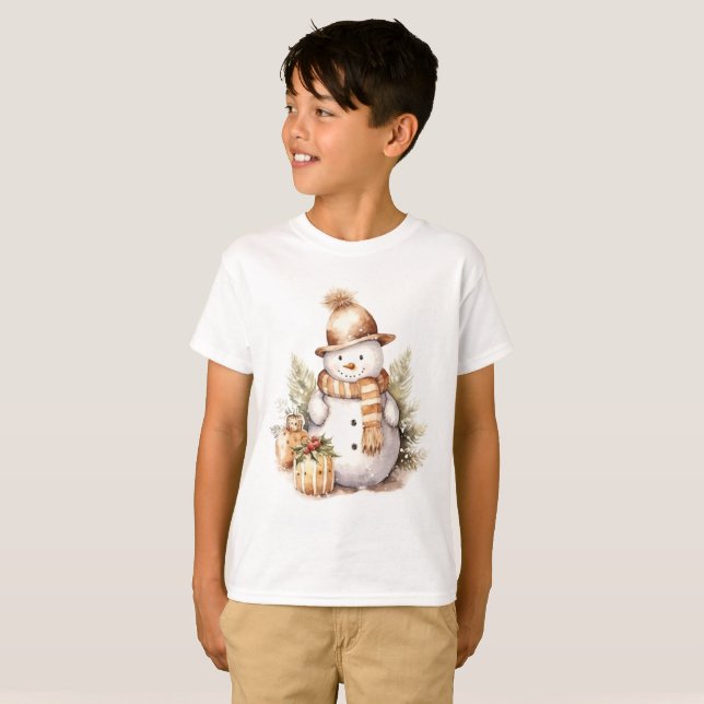 T-shirt Snowman Habillé En Or (Devant entier)