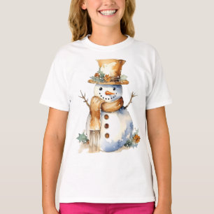 T-shirt Snowman Habillé En Or