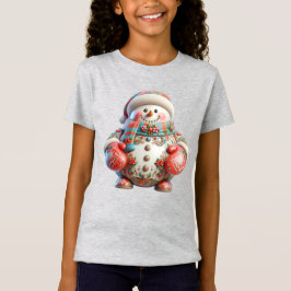 T-Shirt  Snowman in Red Mittens, Christmas, Author Natasha